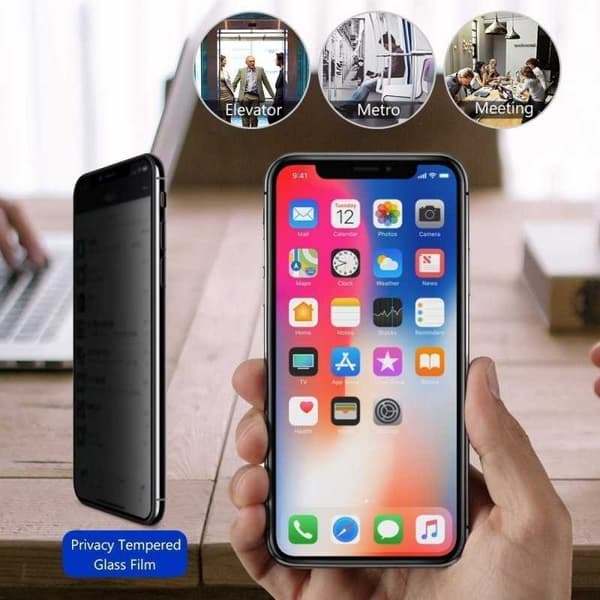 iPhone 7 Plus & 8 Plus Privacy Tempered Glass 0,26mm 2,5D 9H Transparent