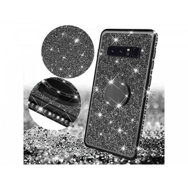 Samsung S10 Plus iskunvaimentimen suojus sormustelineellä Rosenguld