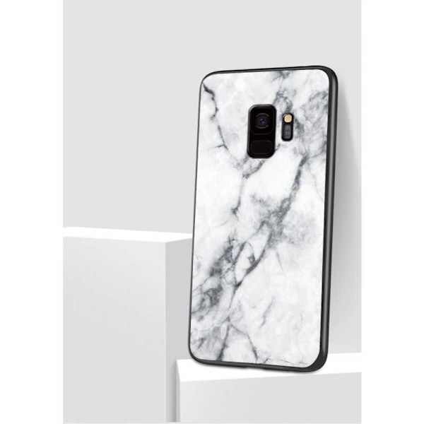 Samsung S9 Plus Marble Shell 9H hærdet glas bagside glas bagside V2 Green Emerald Green