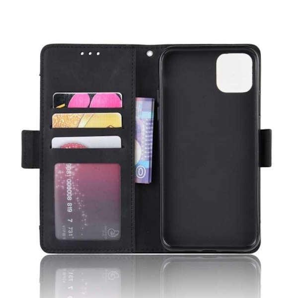 iPhone 14 Pung-etui PU-læder 6-LOMMES Winston V3 Black