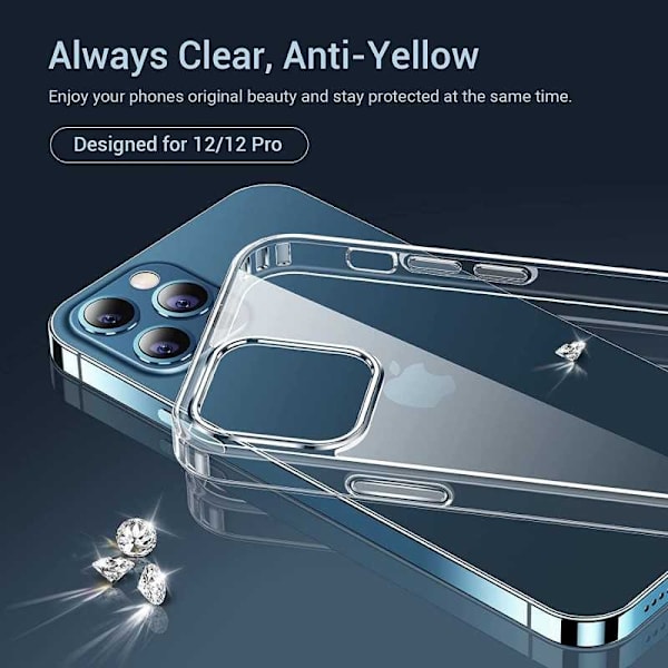 iPhone 12 Mini Stöttåligt Genomskinligt Skal Simple Transparent