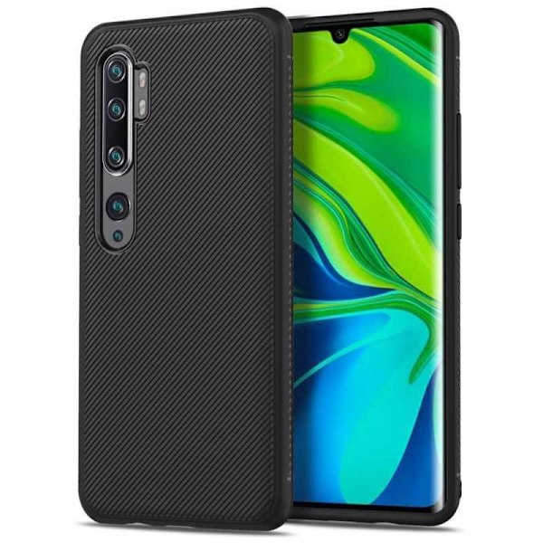 Xiaomi Mi Note 10/10 Pro Tyylikäs Iskunkestävä FullCarbon V3 Black