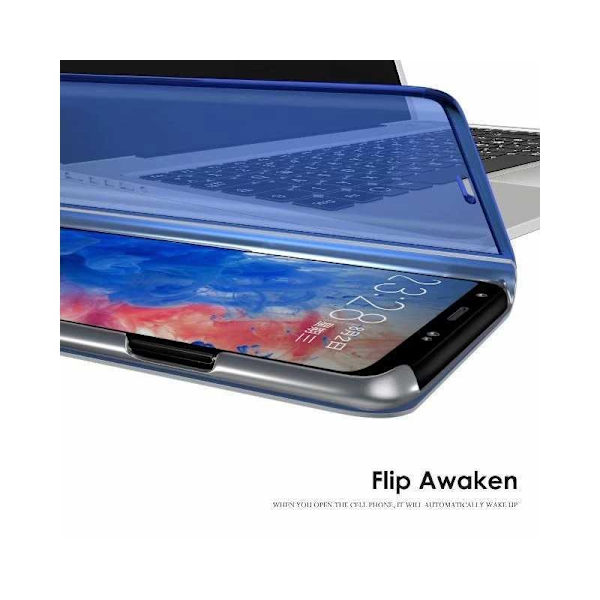 Samsung S9 Plus Smart Flip Case Clear View Seisova V2 Rocket Svart