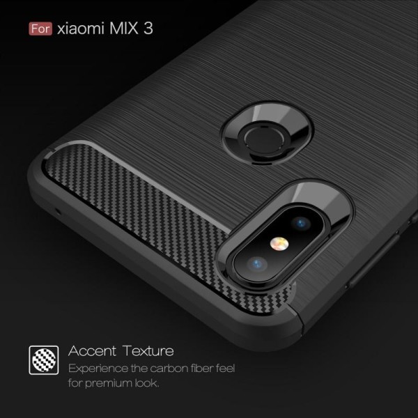 Xiaomi Mi Mix 3 Stöttåligt Stötdämpande Skal SlimCarbon Svart