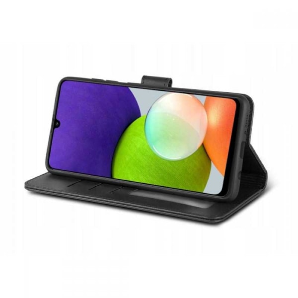 Samsung A22 5G Plånboksfodral PU-Läder 4-FACK Svart
