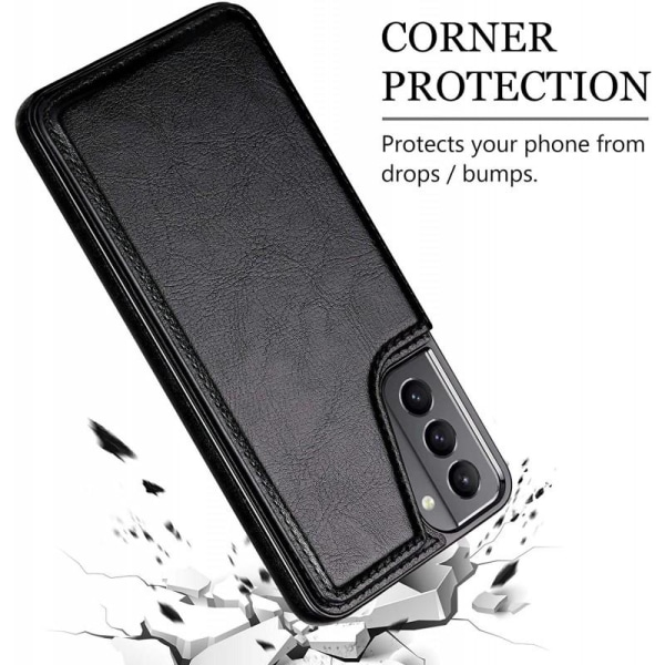 Samsung S21 Shockproof Cover Card Holder 3-SLOT Flippr Black