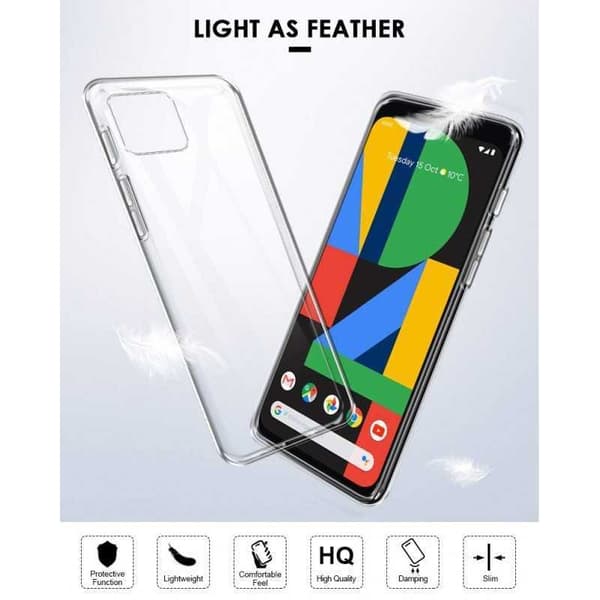 Google Pixel 4 XL Stötdämpande Mjukt Skal Simple Transparent