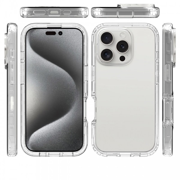 iPhone 16 Pro Max Heltäckande Premium 3D Skal 3in1 ThreeSixty Clear