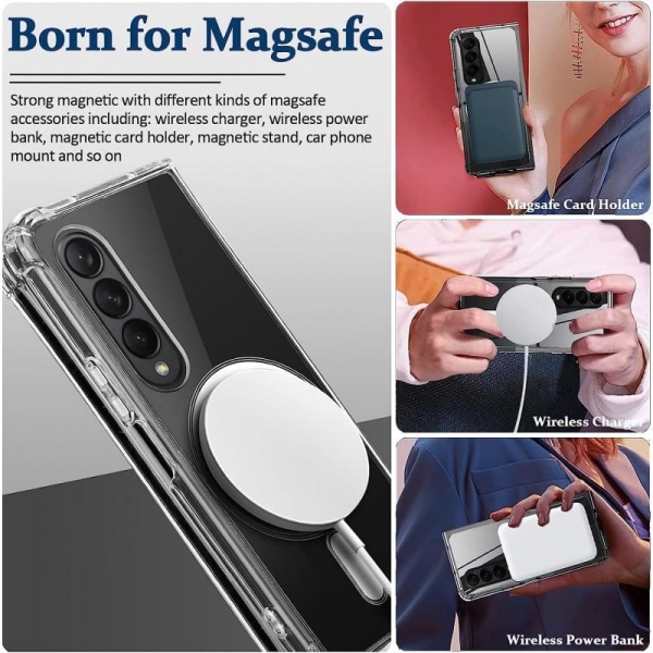 Transparent Stötdämpande MagSafe Skal Samsung Galaxy Fold 5 Transparent