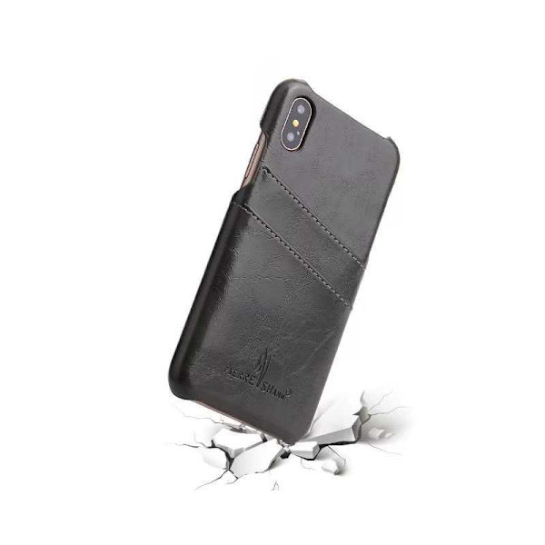 iPhone X Skal Korthållare Retro Svart