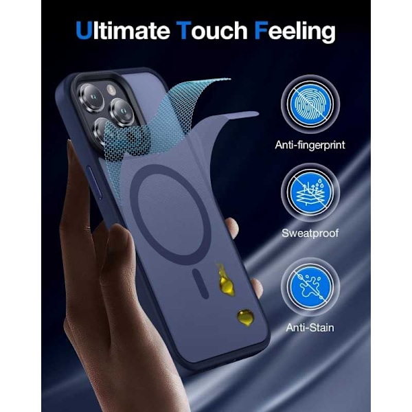 iPhone 12 Pro Max Transparent Stötdämpande Skal MagSafe-Kompatibelt V2 - blå