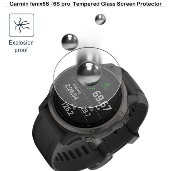 Garmin Fenix 6S/6S Pro hærdet glas 0,2 mm 9H 2,5D Transparent