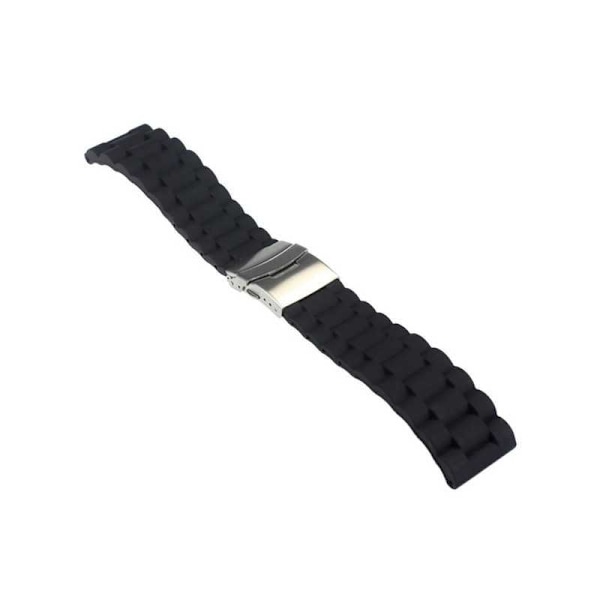 Klockarmband Silicon 16mm - 24mm Black 22mm