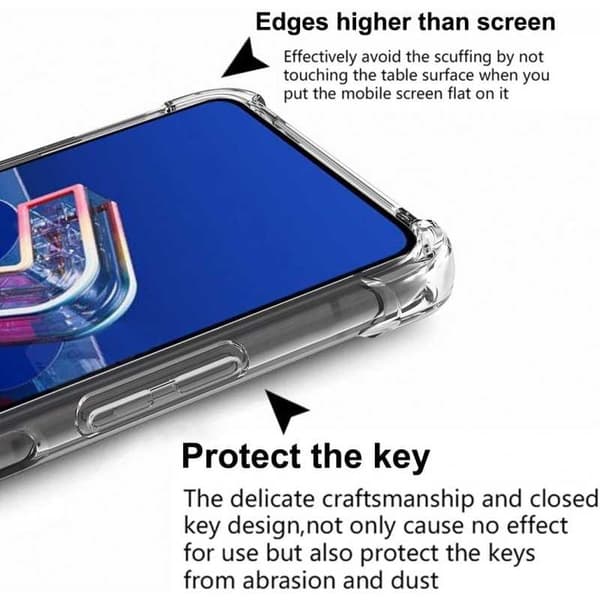 Zenfone 7 iskuja vaimentava silikonikotelo Shockr Transparent