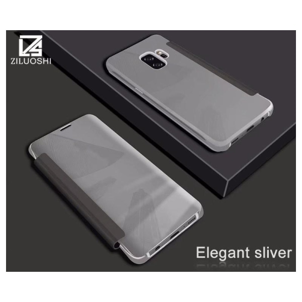 Samsung S9 Plus Flip Case Clear View Seisova raketti Silver