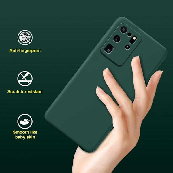 Samsung S20 Ultra Gummibelagd Mattgrönt Skal Kameraskydd Liquid - Grön
