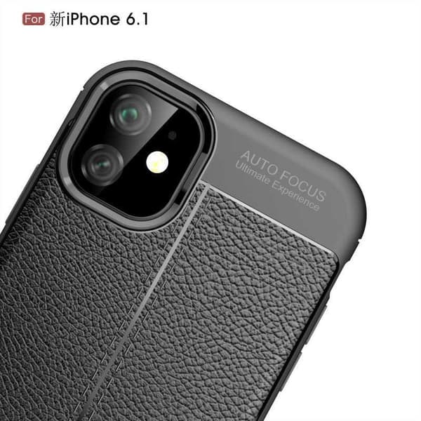 iPhone 11 Iskunkestävä ja iskuja vaimentava nahkatakki Black