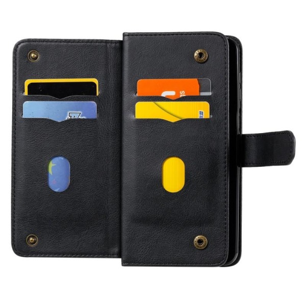 Redmi Note 9S / 9 Pro -käytännöllinen lompakkokotelo 11-taskuise Black