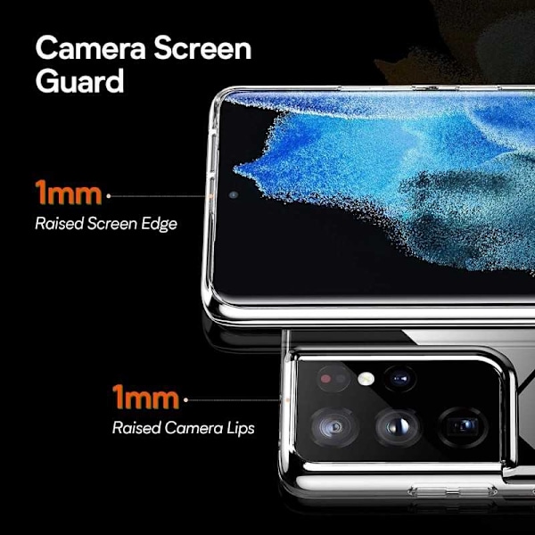 Samsung S21 Ultra Shock Absorbing Silicone Shell Simple Transparent