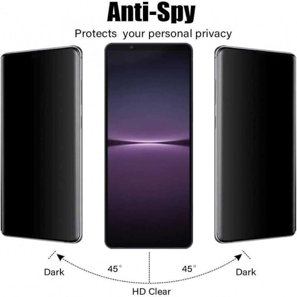 Xperia 1 VI Privacy Härdat glas 0.26mm 2.5D 9H
