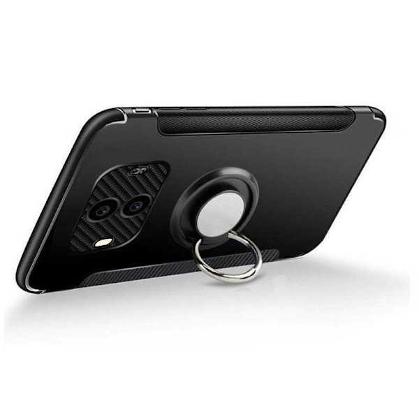 Mate 10 Pro Praktisk Stöttåligt Skal med Ringhållare V2 Svart