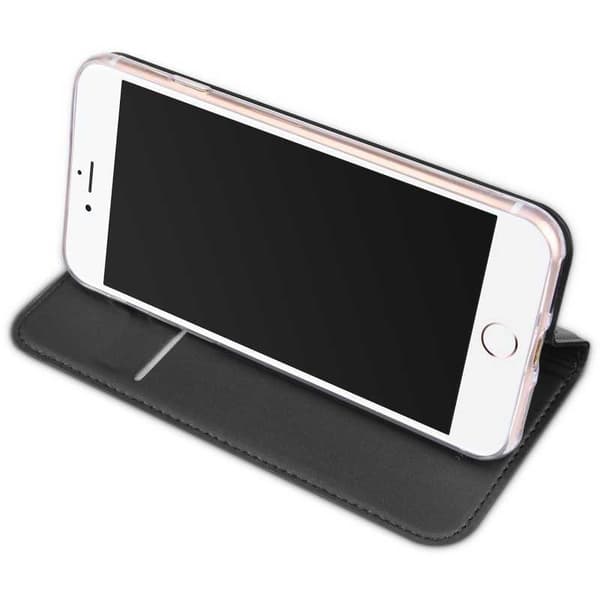 iPhone 7 Flip Case Skin Pro korttilokerolla Svart