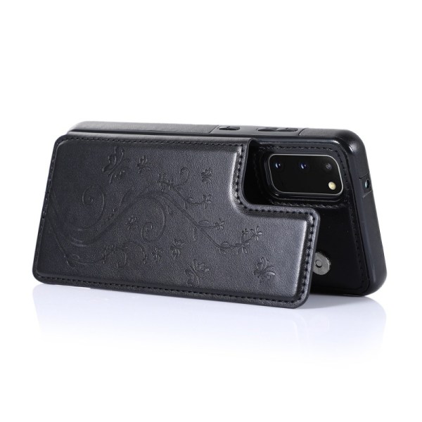 Samsung S20 Shockproof Cover Card Holder 3-POCKET Flippr V2 Black