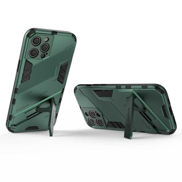 iPhone 14 Pro Stöttåligt Skal med Kickstand ThinArmor V2 Mörkgrön