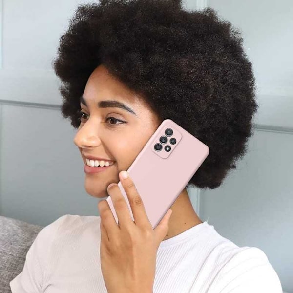 Samsung A32 5G Gummibelagd Mattrosa Skal Kameraskydd Liquid - Rosa