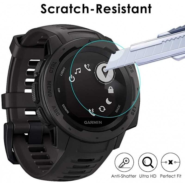 2-PAK Garmin Instinct hærdet glas 0,2 mm 9H 2,5D Transparent