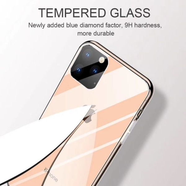 iPhone 13 Pro Stötdämpande Skal 9H Härdat Glas Baksida Glassback Transparent