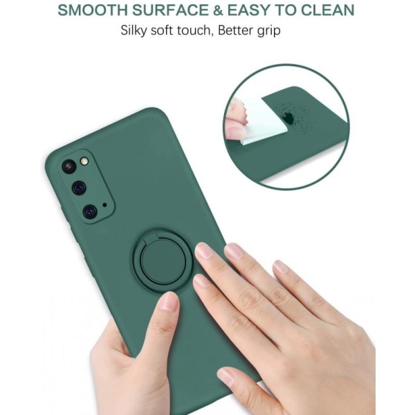 Samsung S20 Ultra Shockproof Cover med Ring Holder CamShield Green