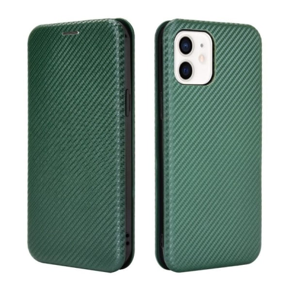 iPhone 12 Mini Flip Case Kortrum CarbonDreams Grøn Green