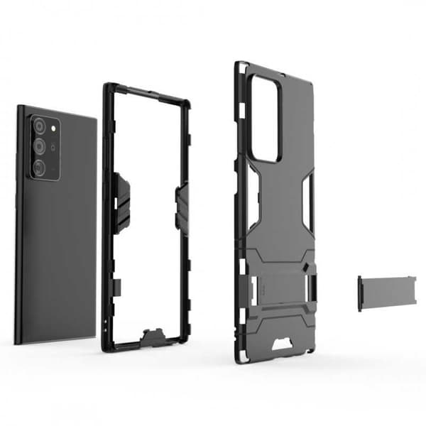 Samsung Note 20 Ultra-iskunkestävä kotelo jalustalla ThinArmor Black