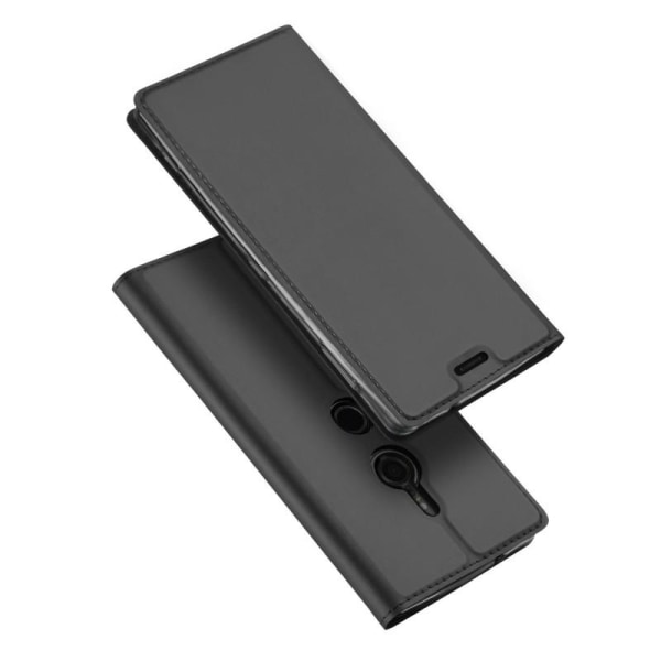 Xperia XZ2 Flip Case Skin Pro med kortrum Black