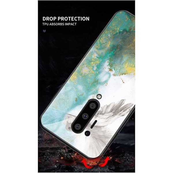 OnePlus 8 Pro Marble Shell 9H hærdet glas bagside glas bagside V2 Green Emerald Green