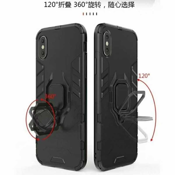 iPhone X Iskunkestävä suojus sormustelineellä ThinArmor Svart