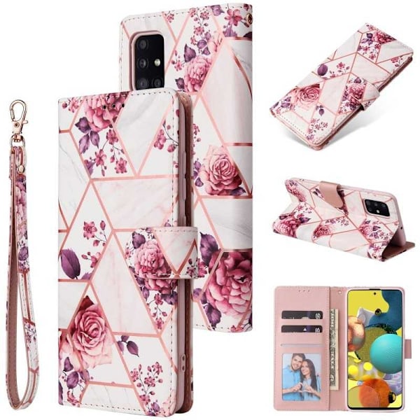 Samsung A03s Trendikäs lompakkokotelo Sparkle 4-FACK Pink