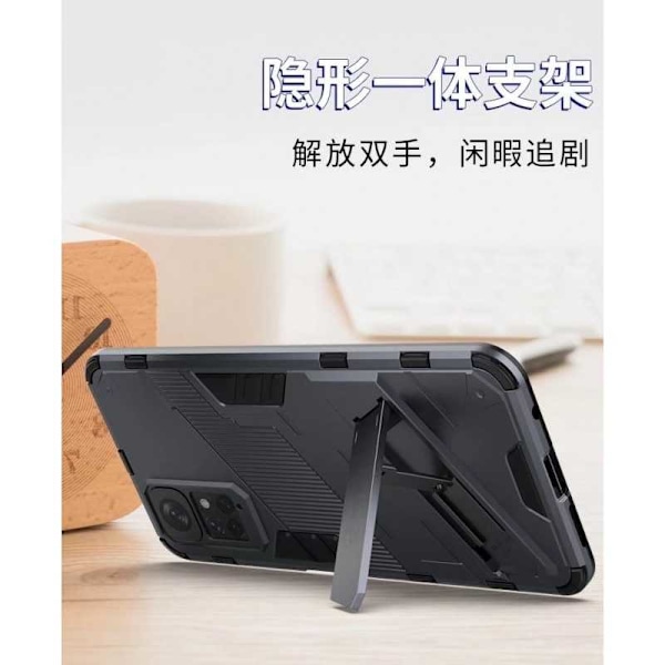 Xiaomi Redmi Note 11 / 11S Stöttåligt Skal med Kickstand ThinArmor V2 Svart