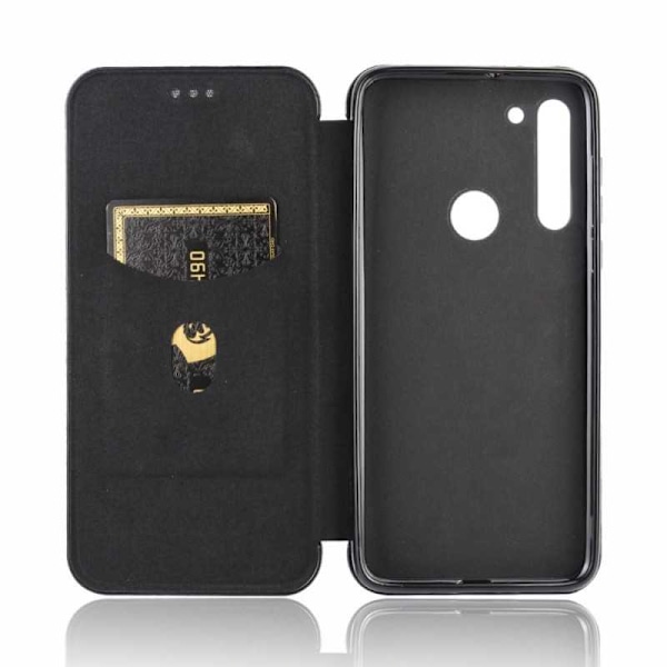 Motorola Moto G8 Power Flipfodral Kortfack CarbonDreams Svart