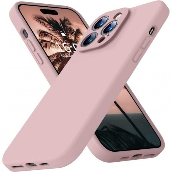 iPhone 11 Pro Gummibelagd Mattrosa Skal Kameraskydd Liquid - Rosa