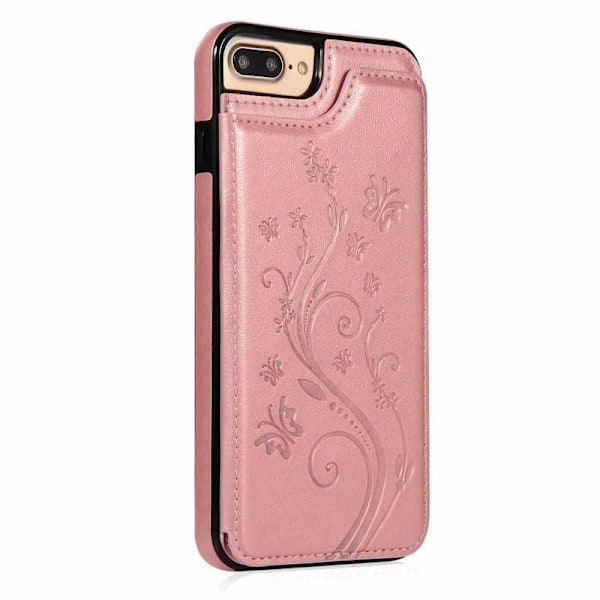 iPhone 8 Plus iskunkestävä kotelo, 3-taskuinen Flippr V2 Pink gold