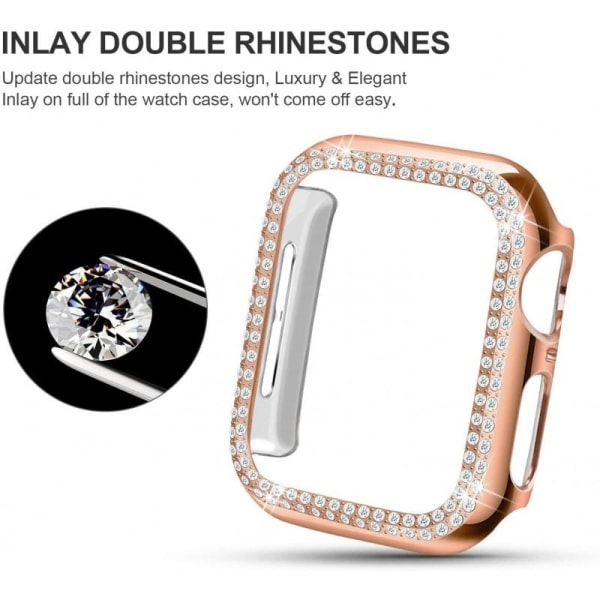 Apple Watch 40 mm Series 4,5,6 & SE støtdempende etui med rhines Gold