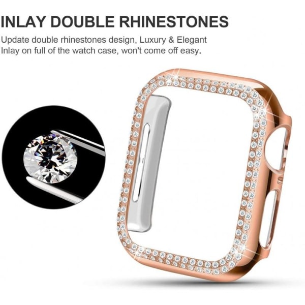 Apple Watch 40 mm Series 4,5,6 & SE støtdempende etui med rhinestones Guld