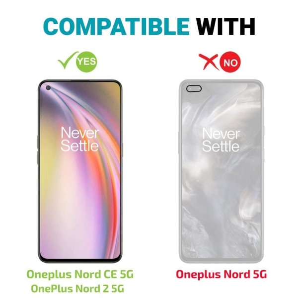 2-PACK OnePlus Nord CE FullFrame 0,26 mm 9H karkaistu lasi Transparent