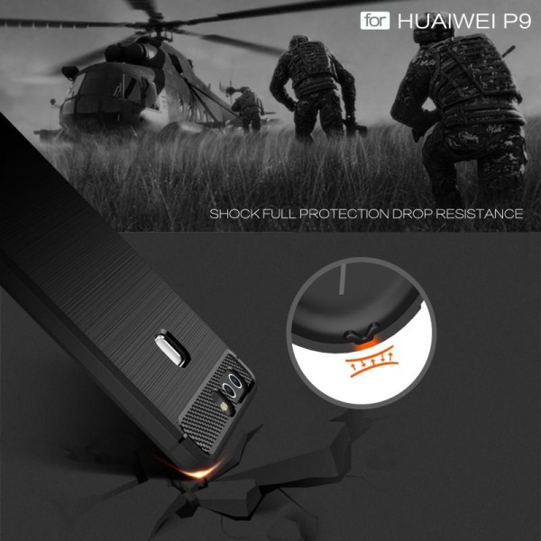 Huawei P9 Lite Stöttåligt Stötdämpande Skal SlimCarbon Svart