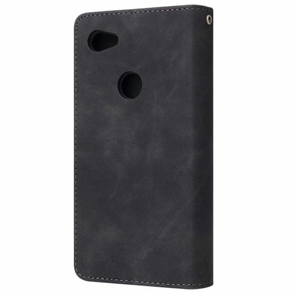 Google Pixel 3a Multifunktionellt Plånboksfodral Zipper 8-Fack Svart