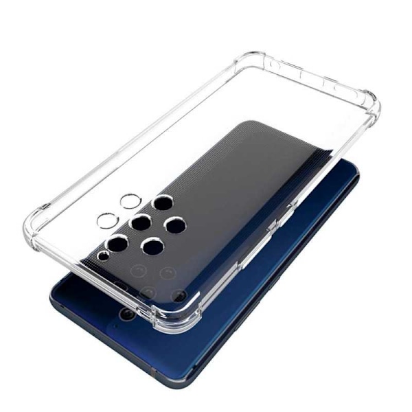Nokia 9 Pureview Stødabsorberende Silikone Shell Shockr Transparent