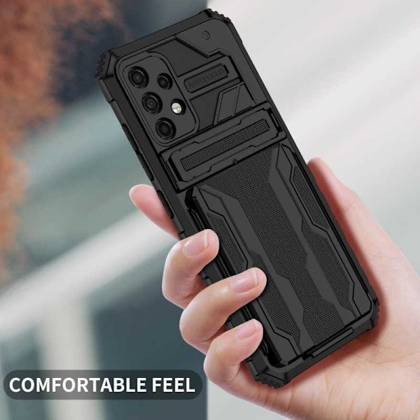 Samsung A32 4G Stöttåligt Skal Kickstand & Kortfack ThinArmor V3 Svart