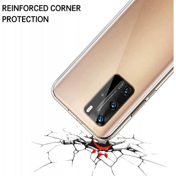 Huawei P40 Pro iskuja vaimentava pehmeä kansi Simple Transparent